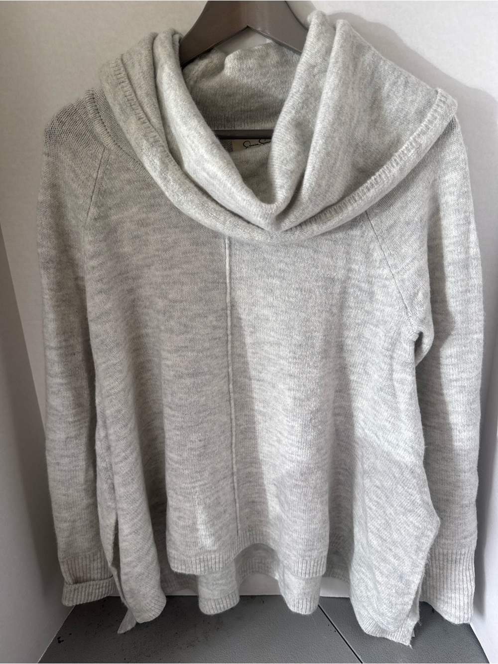 Jessica Simpson Cozy Light Gray Cowl Neck Sweater